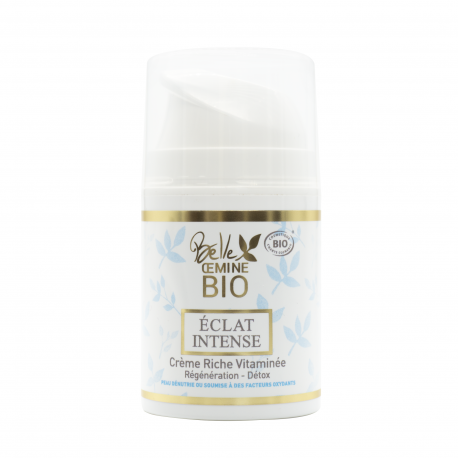 Crème Riche VitaminéeECLAT INTENSE Rgégénération-Détox BELLE OEMINE BIO