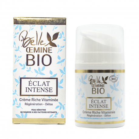 Crème Riche Vitaminée ECLAT INTENSE Régénération-Détox BELLE OEMINE BIO