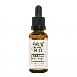 Huile précieuse rose musquée biologique Belle Oemine Bio et vitamine E