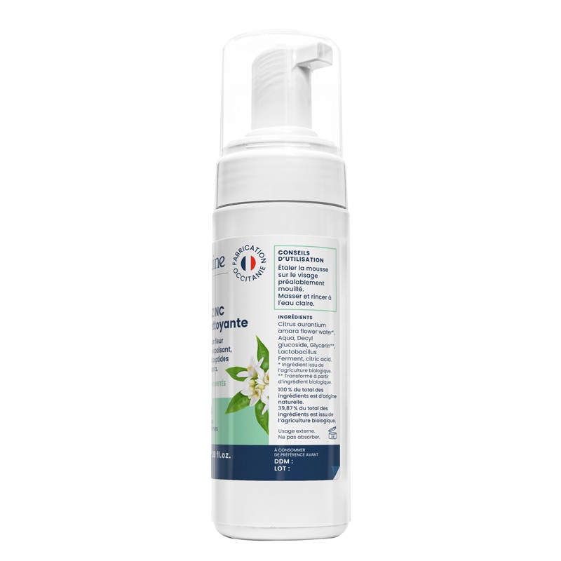 Mousse nettoyante visage bio Acnezinc Oemine