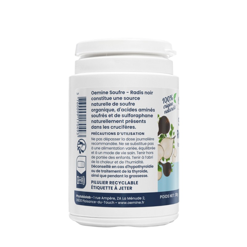 Oemine Soufre Radis Noir sulforaphane, foie, détox, digestion