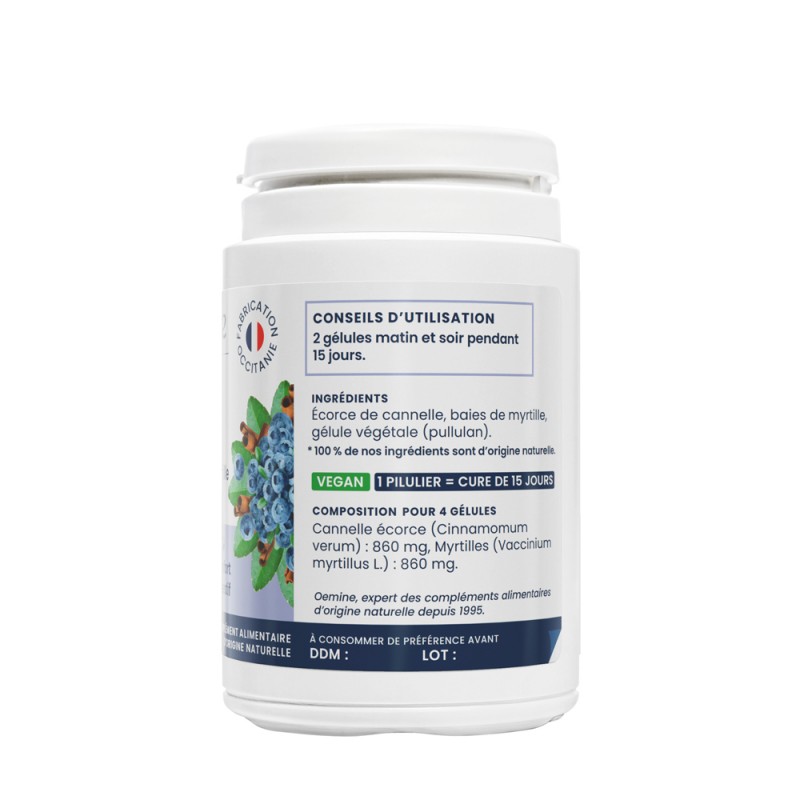 Oemine Coli Cannelle et myrtilles pour le confort intestinal