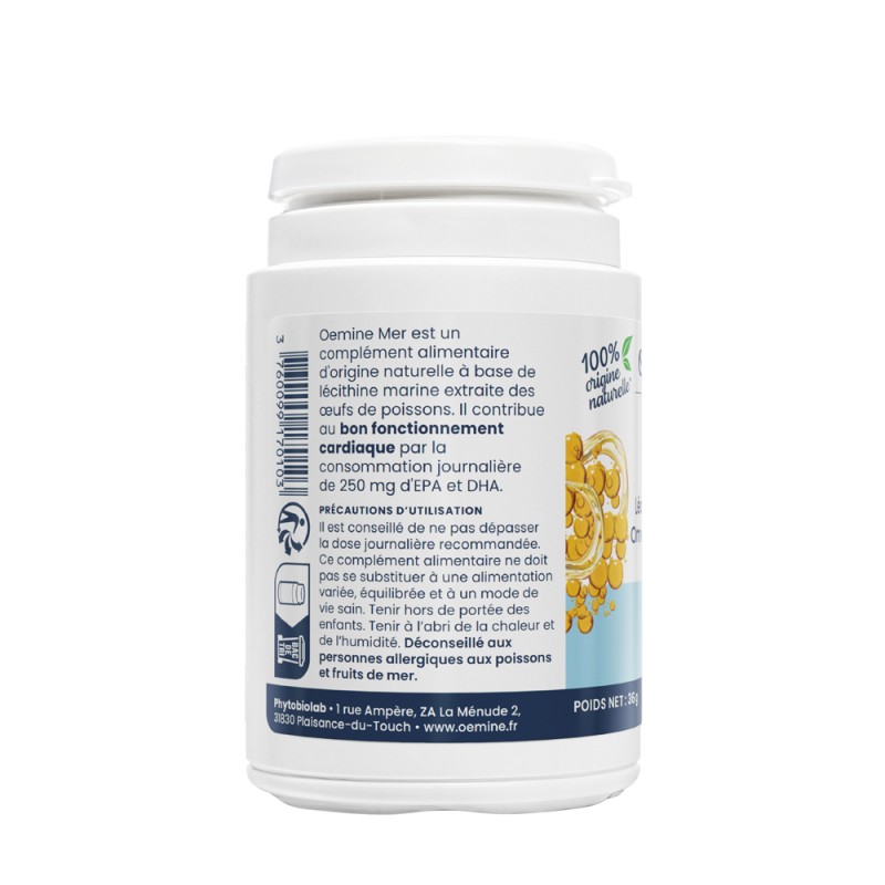 Oemine Mer oméga-3 phospholipides, cœur, cerveau, vision