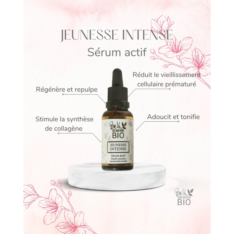 Sérum actif antiride jeunesse intense peau relâchée mature BELLE OEMINE BIO