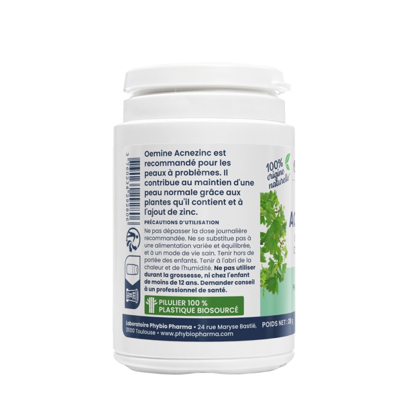 ACNÉZINC gélules Oemine au zinc et plantes pour peau à problèmes