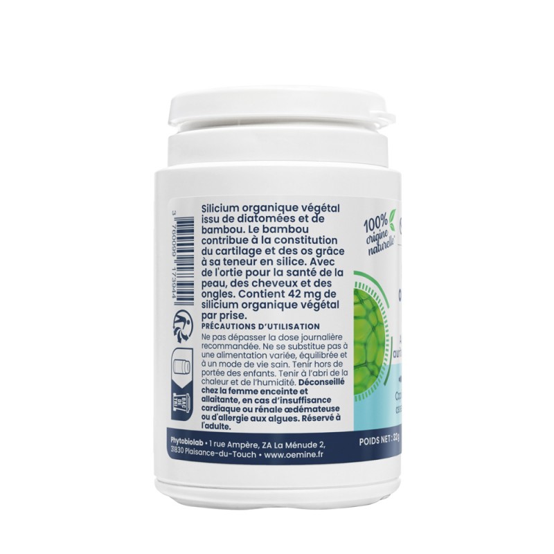 SILICIUM ORGANIQUE VEGETAL 60 Gélules