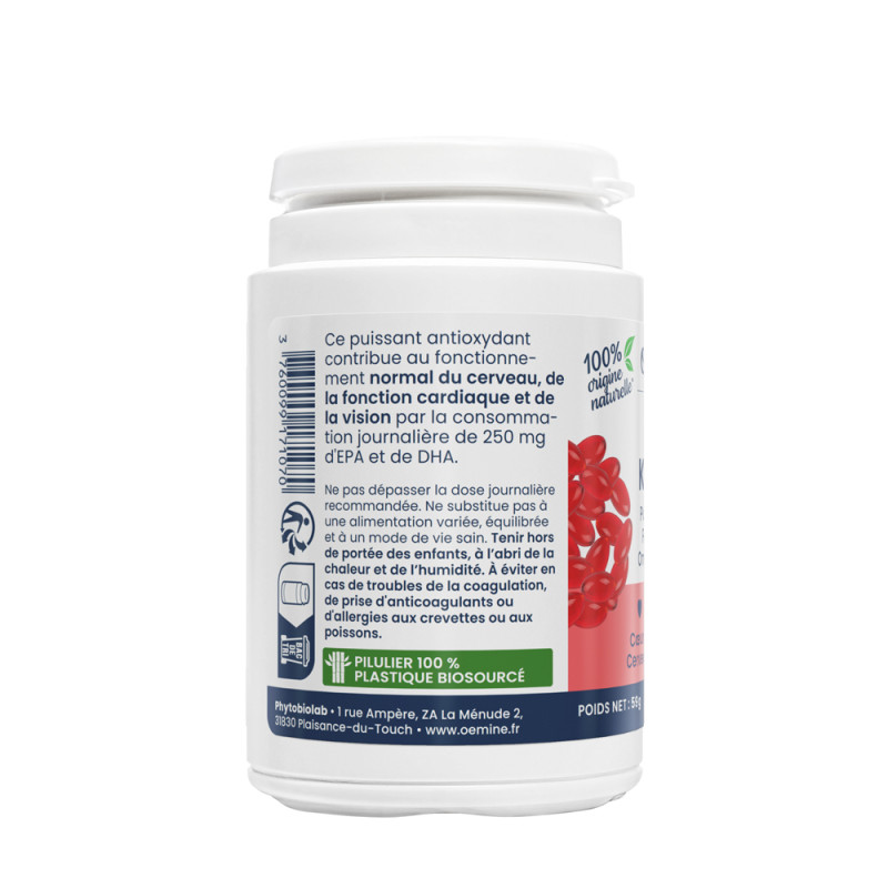 Acheter 100% pure Huile de KRILL NKO 500mg antioxydante oemine