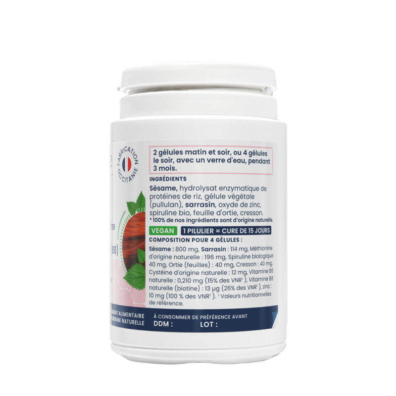 Oemine Cap plantes, minéraux, acides aminés, zinc pour les cheveux