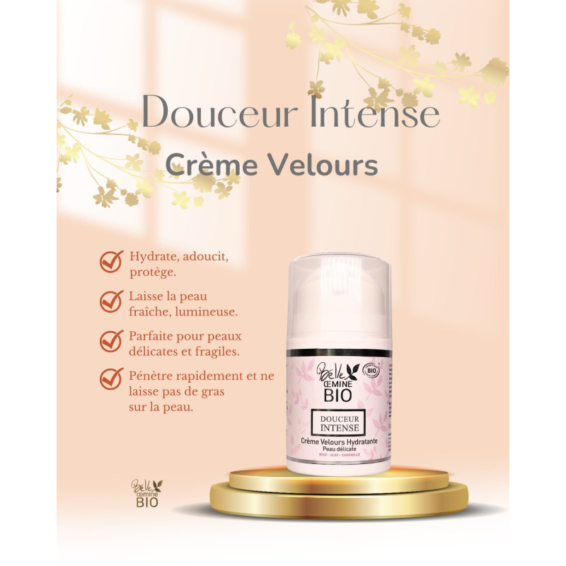 Crème velours hydratante biologique Douceur intense Belle Oemine Bio