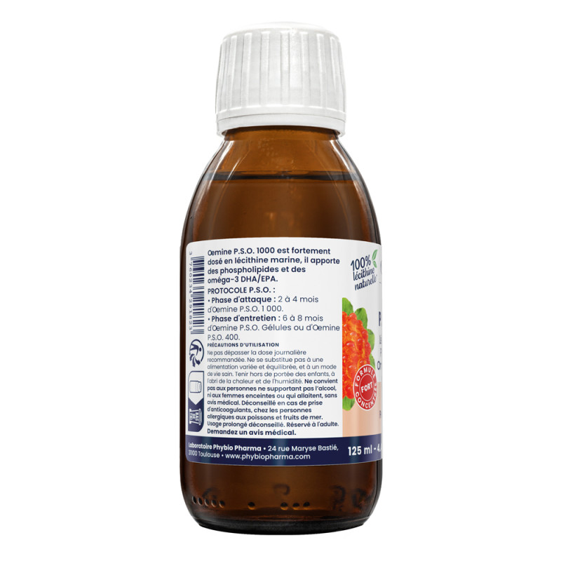 lécithine marine 1000 mg  Oemine PSO flacon 125ml