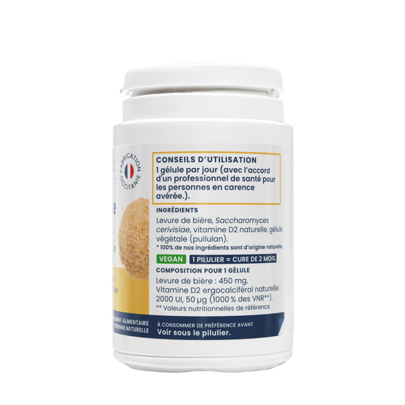 Oemine Vitamine D 2000 UI fortement dosée, végétale, naturelle