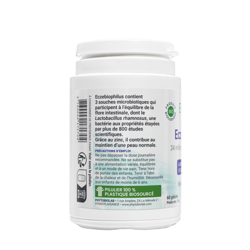 ECZEBIOPHILUS probiotiques, zinc, prébiotiques pour la peau