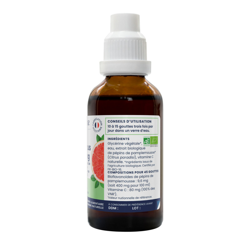 BIOCITRUS 400 pépins de pamplemousse bio système immunitaire Oemine