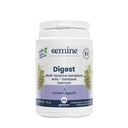 Oemine Digest Orge Anis Calcium, enzymes digestion et ventre plat