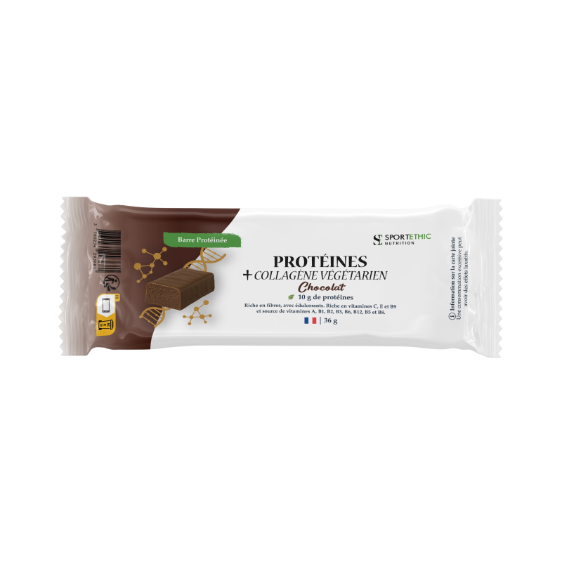 Barre Protéinée Collagène Végétarien Chocolat - Marque SportEthic Nutrition