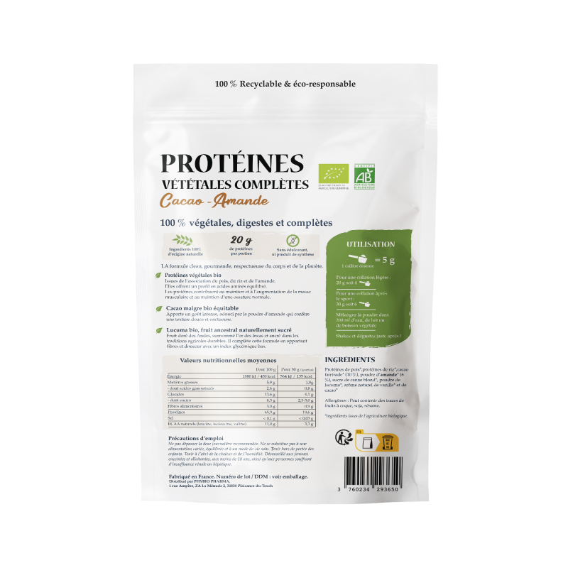 Protéines Végan Cacao Bio - Marque SportEthic Nutrition