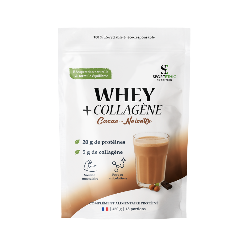 Whey Collagène Cacao - Marque SportEthic Nutrition