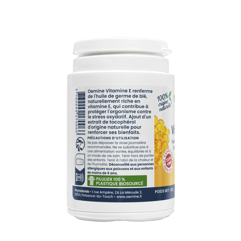 Oemine Vitamine E antioxydante naturelle avec les 4 tocophérols