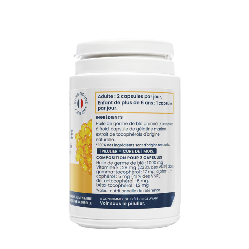 Oemine Vitamine E antioxydante naturelle avec les 4 tocophérols