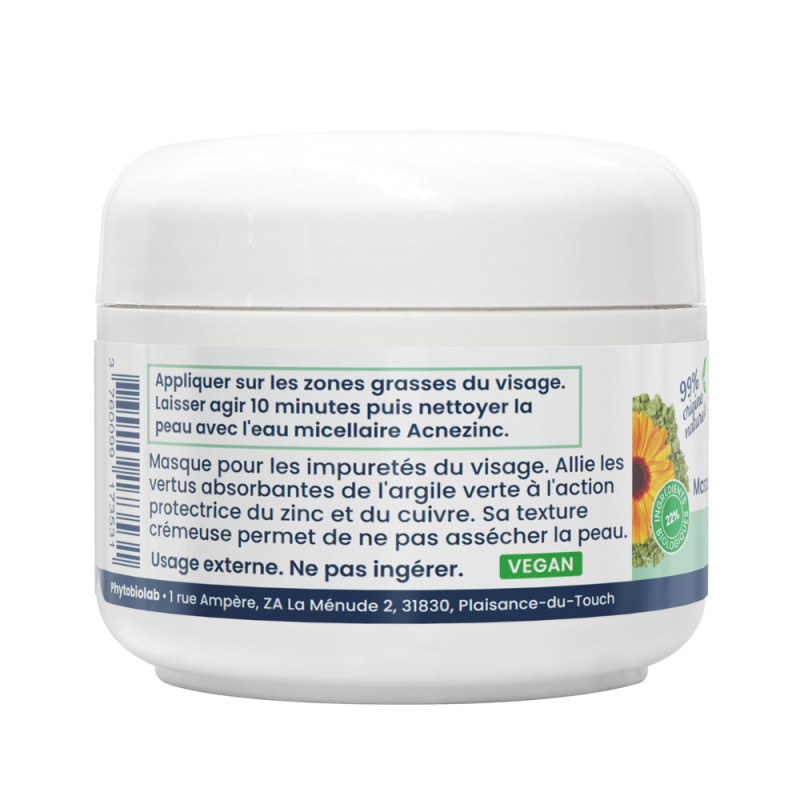 Masque purifiant  ACNEZINC Oemine à l'argile et aux plantes
