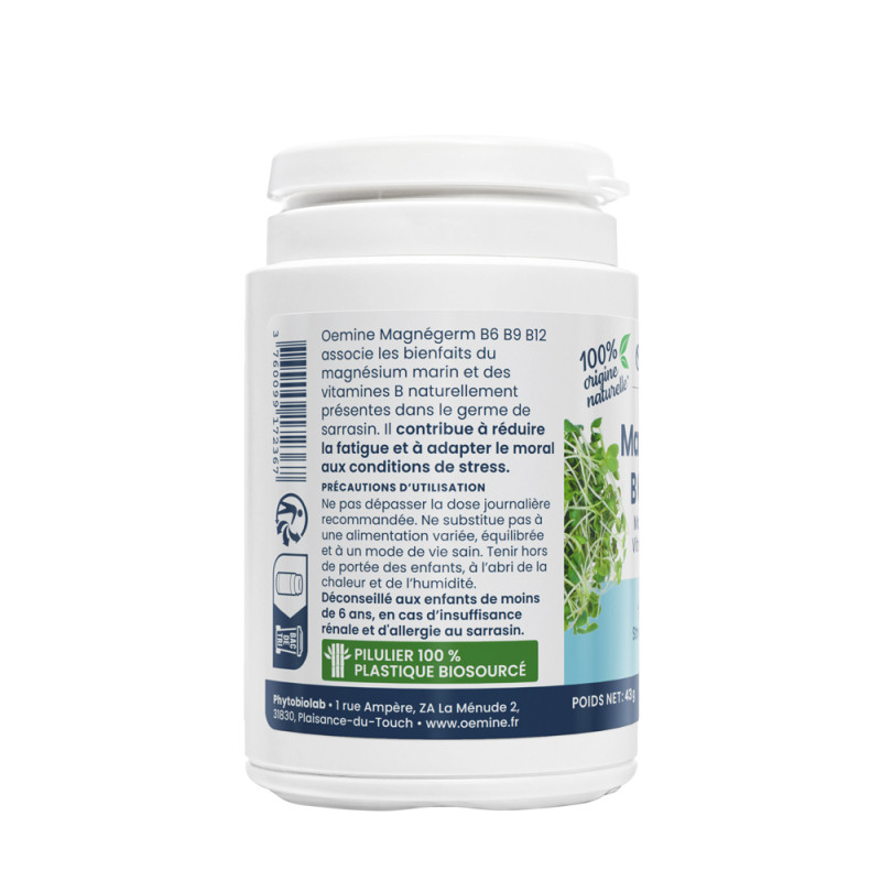 Oemine Magnégerm magnésium marin et vitamines B6 B9 B12 fatigue-stress