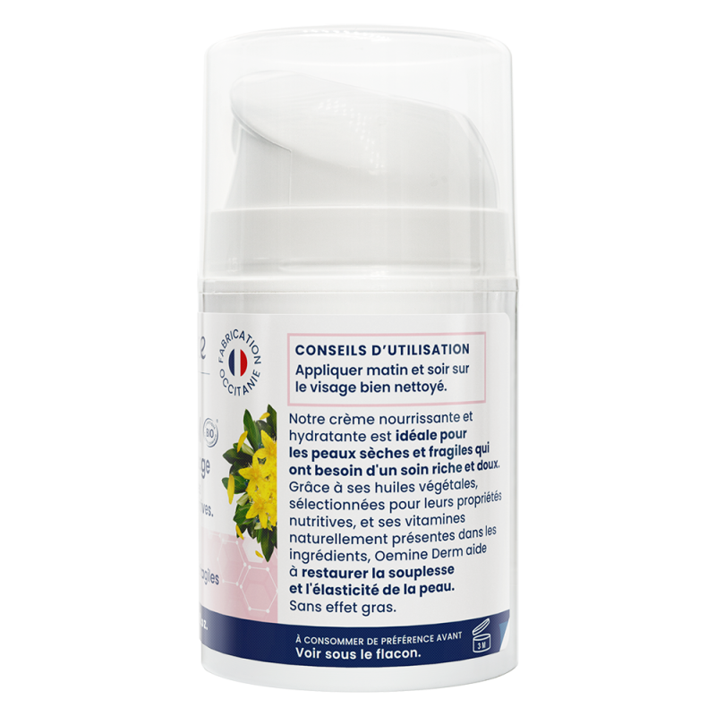 Oemine Derm Crème bio aux vitamines A, C et E naturelles
