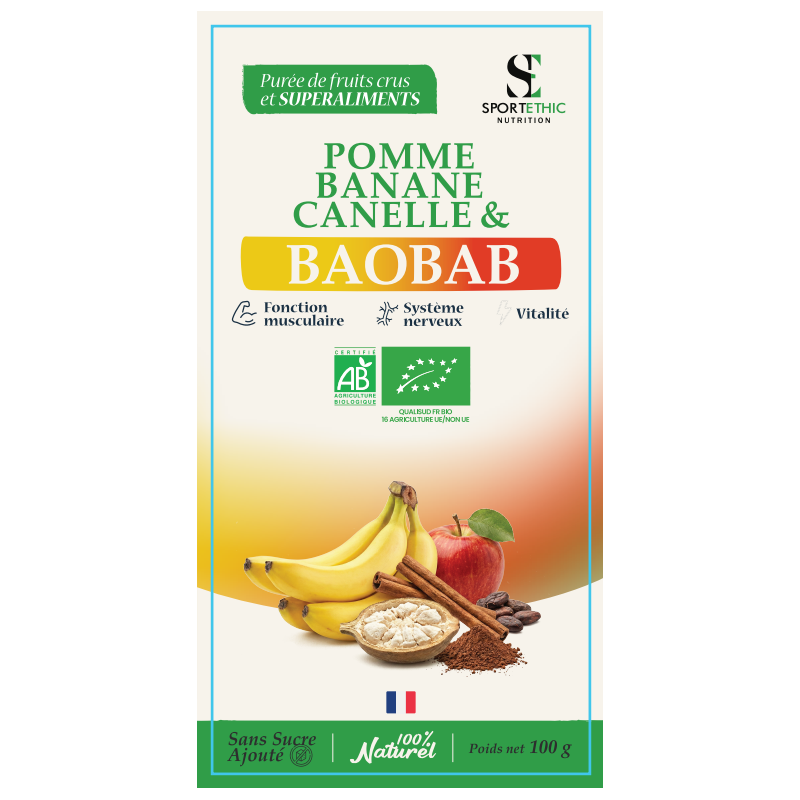 PURÉE FRUIT BAOBAB certifié biologique 100G - Marque Sportéthic Nutrition