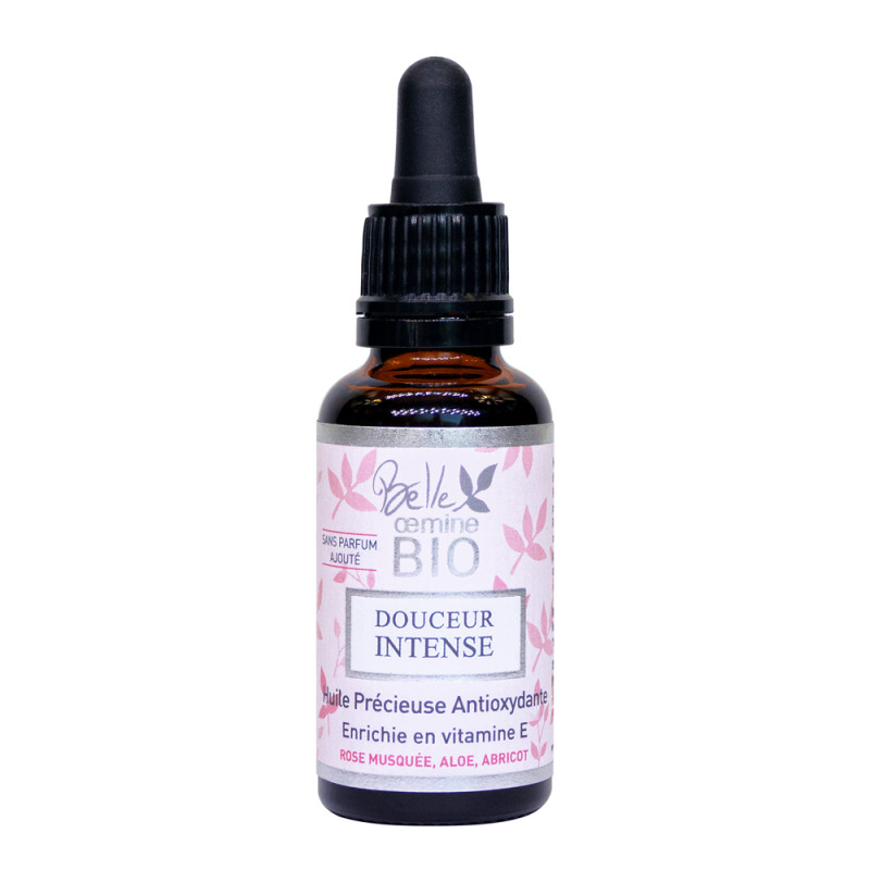 Huile précieuse biologique antioxydante Douceur intense Belle Oemine Bio