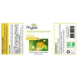 Citron Huile essentielle PHYBIO - Fl 10ml